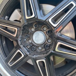 Left my wheels with no tire cap