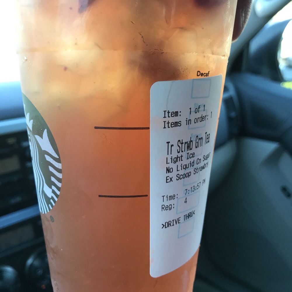 Starbucks - Strawberry infused green tea - Coffee & Tea Near Me - Florissant, Missouri Starbucks - Strawberry infused green tea - Coffee & Tea Near Me - Florissant, Missouri
