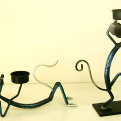 Inspire Gifts and Home Decor - Mice Holding Candle Holders; Approximately 10" tall or long