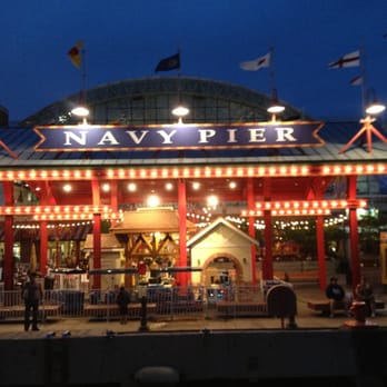 Navy Pier - Lit up at night - Landmarks & Historical Buildings Near Me - Chicago, Illinois