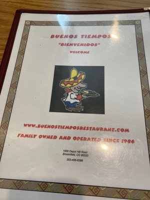 Menu photo 1 Buenos Tiempos Broomfield, CO Menu photo 1 Buenos Tiempos Broomfield, CO