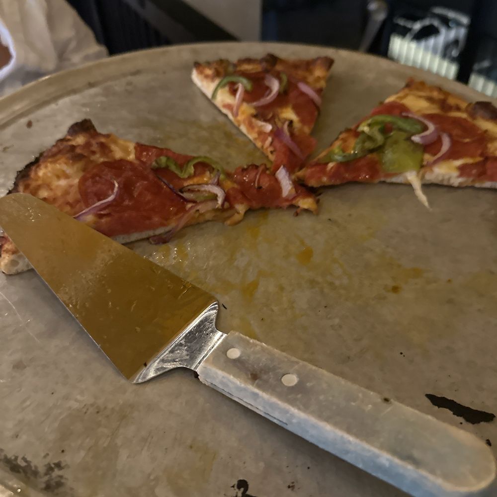 Two Cities Pizza - Large pepperoni. Onion and pepper pizza dough needs lil more crusting. Not NY pizza - Pizza Near Me - Suwanee, Georgia Two Cities Pizza - Large pepperoni. Onion and pepper pizza dough needs lil more crusting. Not NY pizza - Pizza Near Me - Suwanee, Georgia