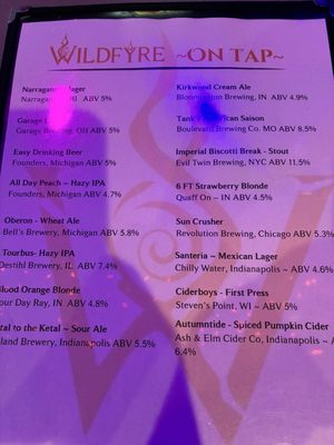 Menu photo 1 WildFyre Tap Indianapolis, IN Menu photo 1 WildFyre Tap Indianapolis, IN