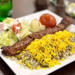 Soltani Restaurant - Beef Koobideh with Green Rice