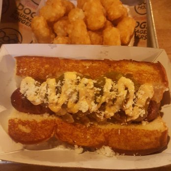 Dog Haus - Sandy - Old Town with jalapeno and cotija cheese with super crispy tots - New American Near Me - Sandy, Utah
