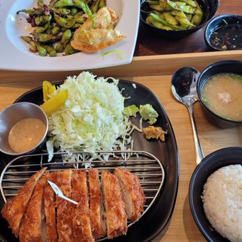 Katsuyama - Chicken Katsu, garlic edamame, fried dumplings - Izakaya Near Me - Palm Desert, California Katsuyama - Chicken Katsu, garlic edamame, fried dumplings - Izakaya Near Me - Palm Desert, California