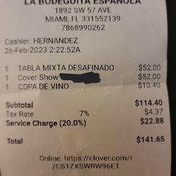 La Bodeguita Espanola - Bill