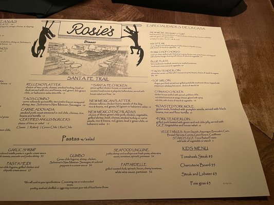 Menu photo 5 Rosie’s Phoenix, AZ
