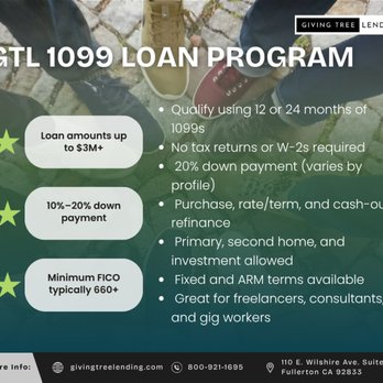 Giving Tree Lending - 1099 Loan Program - Mortgage Lenders Near Me - Fullerton, California