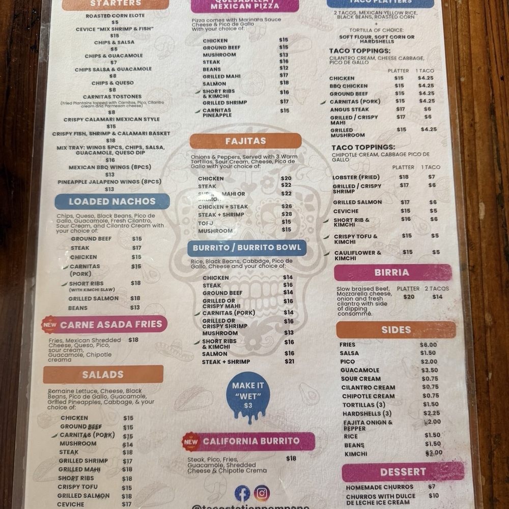Taco Station - Menu - Mexican Near Me - Pompano Beach, Florida Taco Station - Menu - Mexican Near Me - Pompano Beach, Florida