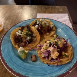 Mahi Taco, carnitas taco, Al pastor taco Mahi Taco, carnitas taco, Al pastor taco