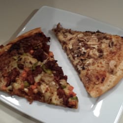 Alexandra's Pizza - Honey garlic & ginger chicken and NY BBQ chicken pizzas. Sound exotic but nasty exotic not nice exotic.