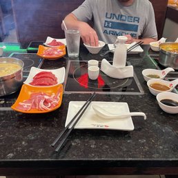 Table set up before the slaughter