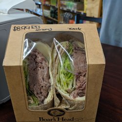 Acadia Provisions - Boars Head Roast Beef on a Whole Wheat Wrap.