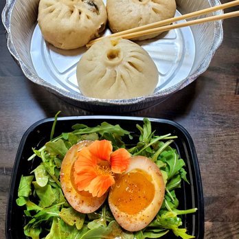Bing's Bao Buns - Mushroom Cheesesteak & Philly Cheesesteak Baos with a side order of Soy Cured Egg. - Breakfast & Brunch Near Me - San Luis Obispo, California Bing's Bao Buns - Mushroom Cheesesteak & Philly Cheesesteak Baos with a side order of Soy Cured Egg. - Breakfast & Brunch Near Me - San Luis Obispo, California