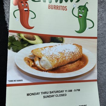 Chini's Burritos - Chini's new menu! - Mexican Near Me - Coral Springs, Florida
