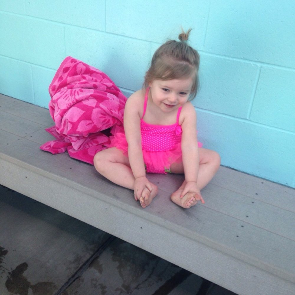 Getting excited for swim