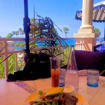 Mediterranean Room - Bloody Mary, Steak Cob salad, Outdoor patio with umbrella shades and spectacular ocean views - Mediterranean Near Me - San Diego, California Mediterranean Room - Bloody Mary, Steak Cob salad, Outdoor patio with umbrella shades and spectacular ocean views - Mediterranean Near Me - San Diego, California