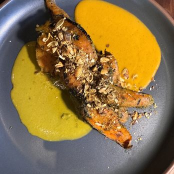 BATA - Grilled carrots- green chile curry- tomato soubise-dukkah - New American Near Me - Tucson, Arizona