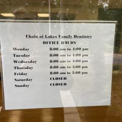 Chain of Lakes Cosmetic & Family Dentistry - Office Hours