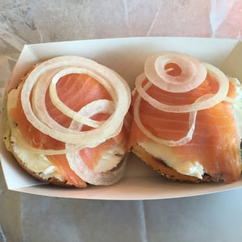 Clearwater Bagels - Everything bagel with cream cheese, lox, onions, and capers - Bagels Near Me - Clearwater, Florida