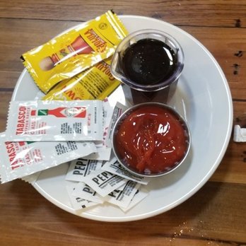 Seven Mile Cafe - Condiments served during covid- love that I didnt have to ask! - Breakfast & Brunch Near Me - Keller, Texas Seven Mile Cafe - Condiments served during covid- love that I didnt have to ask! - Breakfast & Brunch Near Me - Keller, Texas