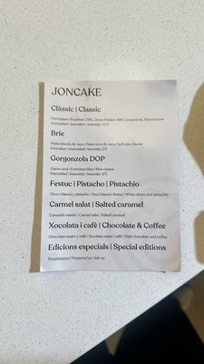 Menu photo 2 JONCAKE & COFFEE Barcelona, B