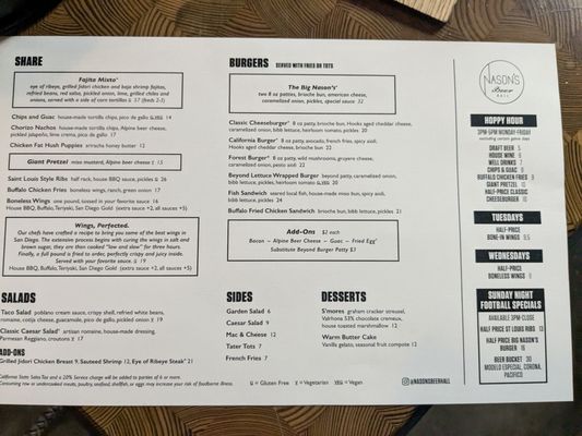 Menu photo 7 Nason's Beer Hall San Diego, CA