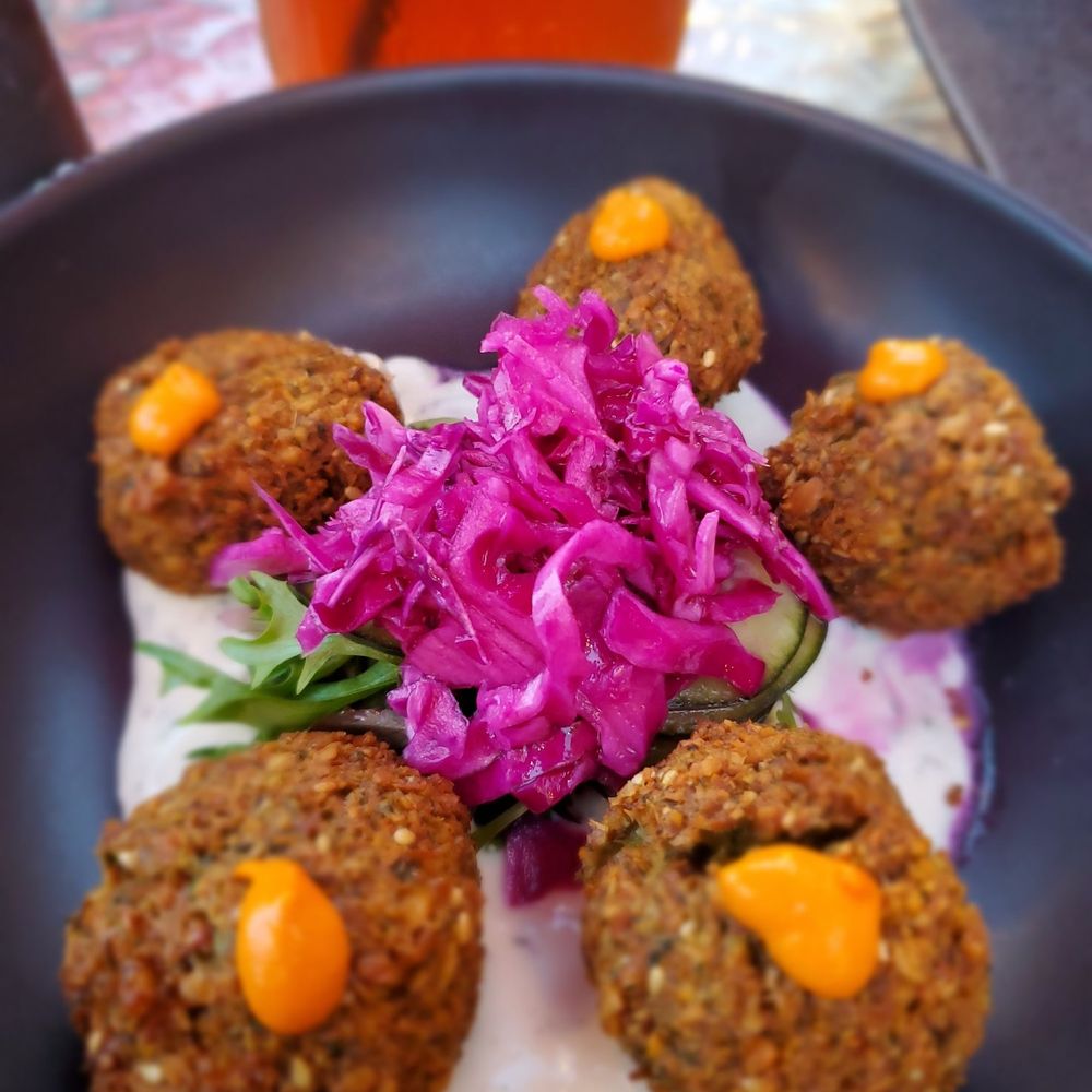 Fork & Hen - Falafel with ranch and pickled veggies - Soul Food Near Me - Sarasota, Florida Fork & Hen - Falafel with ranch and pickled veggies - Soul Food Near Me - Sarasota, Florida