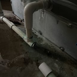 Pipe was broken, sat it up next to each other and hoped for the best. Crap work