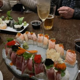 a plate of sushi