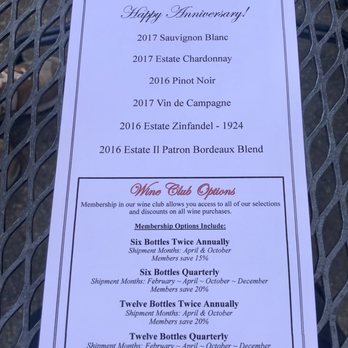 Wellington Cellars - So sweet!! Happy Anniversary on the menu! - Wineries Near Me - Glen Ellen, California