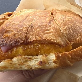 Rosie's Mountain Coffee House - Bacon and cheese croissant breakfast sandwich - Bakeries Near Me - Mill City, Oregon