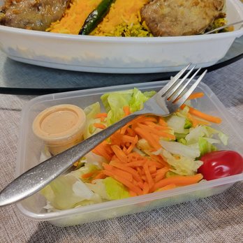 Shamshiri Restaurant - Salad, fork for scale - Persian/Iranian Near Me - Toronto, Ontario