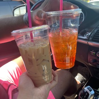 Southwest Coffee  - wo cups of iced coffee in a car - Coffee & Tea Near Me - Medford, Oregon