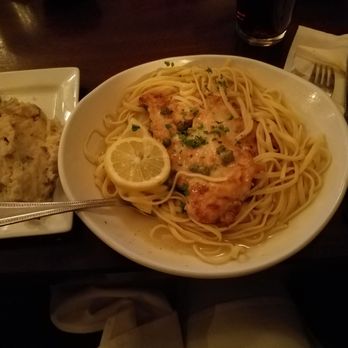 Frank's Steak House - Chicken piccata over linguine and mashed potatoes - Steakhouses Near Me - Cambridge, Massachusetts