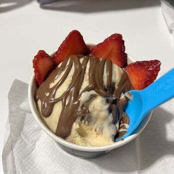 The Dolly Llama Waffle Master - Vegan peanut butter, Nutella sauce and strawberries. So good. - Desserts Near Me - Saint Johns, Florida The Dolly Llama Waffle Master - Vegan peanut butter, Nutella sauce and strawberries. So good. - Desserts Near Me - Saint Johns, Florida