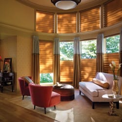 Superior Window Fashions - Hunter Douglas Top-Down/Bottom-Up Vignette Roman Shades with Custom Drapery