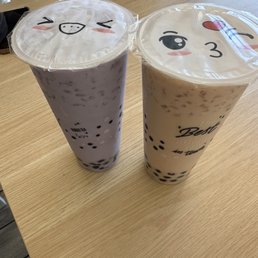 Tarp Taro Milk Tea with boba and Brown Sugar Milk Tea with boba Tarp Taro Milk Tea with boba and Brown Sugar Milk Tea with boba