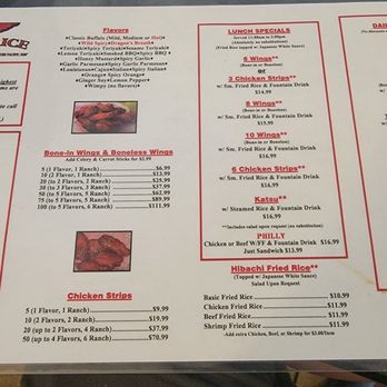 Wings & Rice - Menu as of January 2024. - Chicken Wings Near Me - Tucson, Arizona