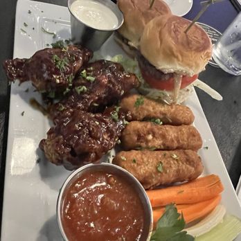 Morrison - The Morrison Trio $16 2 sliders 3 BBQ wings and 3 mozzarella sticks - Gastropubs Near Me - Los Angeles, California Morrison - The Morrison Trio $16 2 sliders 3 BBQ wings and 3 mozzarella sticks - Gastropubs Near Me - Los Angeles, California