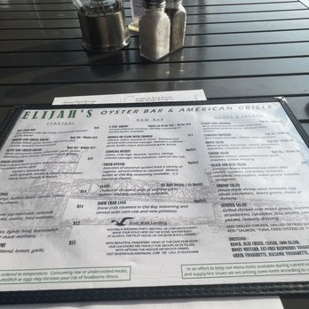 Elijah's Restaurant - Menu - Seafood Near Me - Wilmington, North Carolina Elijah's Restaurant - Menu - Seafood Near Me - Wilmington, North Carolina