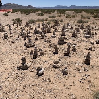 Seven Magic Mountains - Mini rocks built to the side - Public Art Near Me - Las Vegas, Nevada Seven Magic Mountains - Mini rocks built to the side - Public Art Near Me - Las Vegas, Nevada