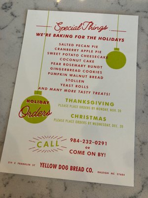 Menu photo 2 Yellow Dog Bread Company Raleigh, NC