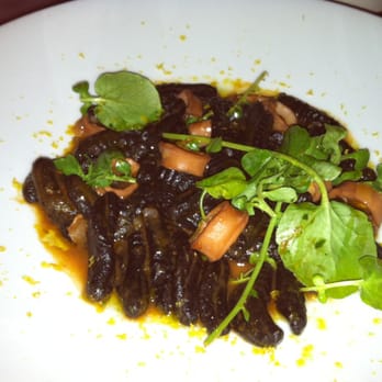 A16 - squid ink cavatelli w/ calamari in tomato sauce - Italian Near Me - San Francisco, California A16 - squid ink cavatelli w/ calamari in tomato sauce - Italian Near Me - San Francisco, California