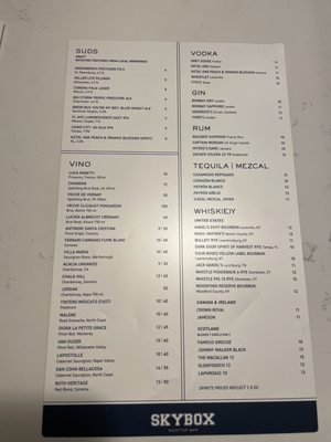 Menu photo 2 Skybox Rooftop Bar Wesley Chapel, FL Menu photo 2 Skybox Rooftop Bar Wesley Chapel, FL