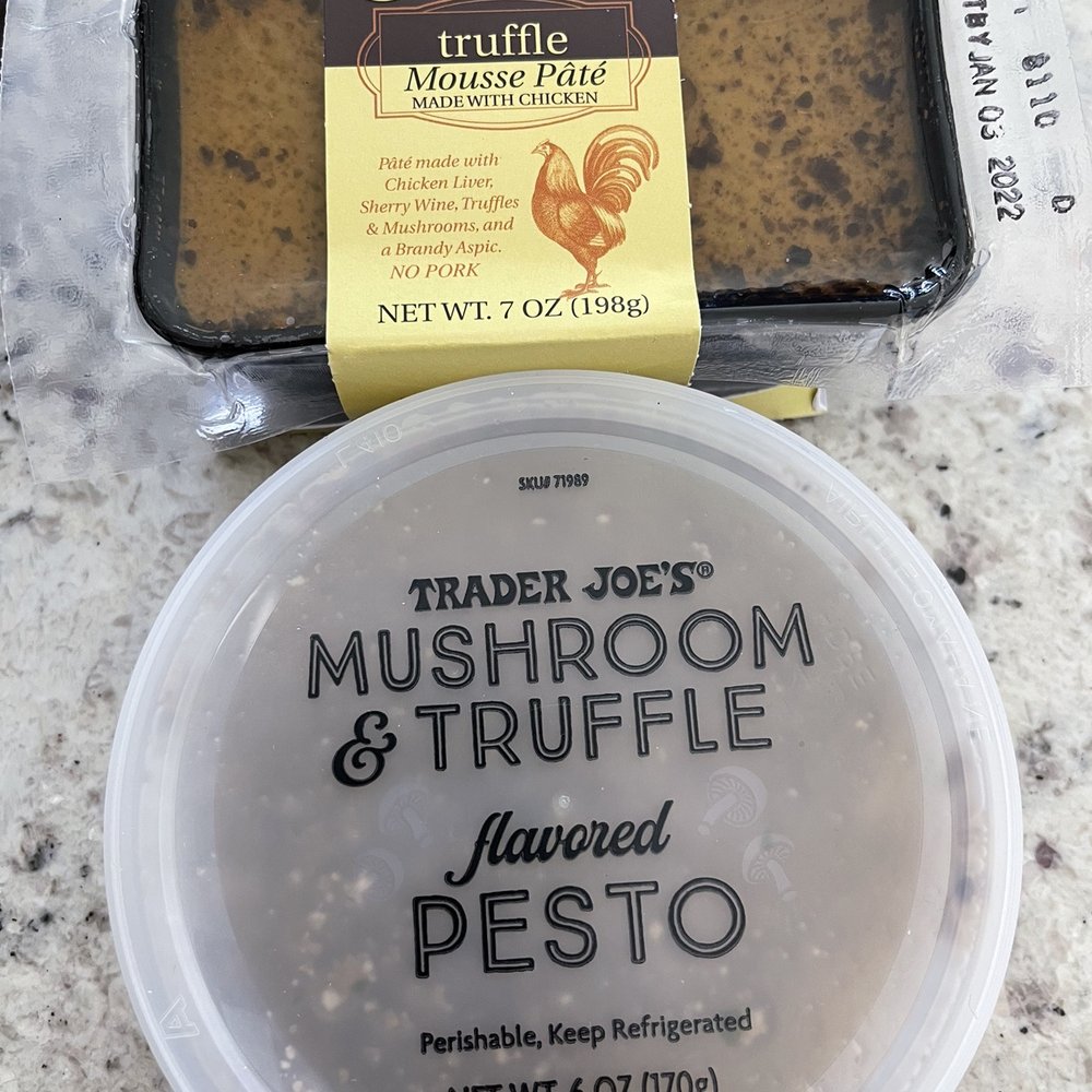 Trader Joe's - Truffle Mousse Pâté and the new TJs Mushroom & Truffle Pesto - Grocery Near Me - Folsom, California Trader Joe's - Truffle Mousse Pâté and the new TJs Mushroom & Truffle Pesto - Grocery Near Me - Folsom, California