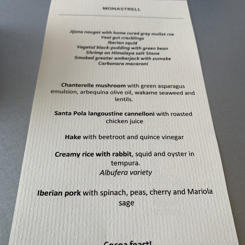 Monastrell - Monastrell menu - Signature Cuisine Near Me - Alicante, A
