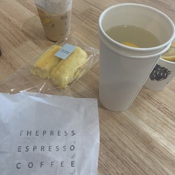 The Press Espresso - Lemon water and brown sugar caramel ice latte and twinkies - Coffee & Tea Near Me - Temecula, California The Press Espresso - Lemon water and brown sugar caramel ice latte and twinkies - Coffee & Tea Near Me - Temecula, California