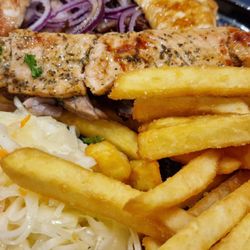 Platon - Sokrates Teller mit Pommes Frites